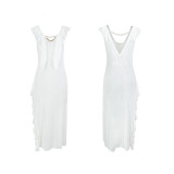 Women Sexy Mesh See-Through Nightgown strap pearl nightdress