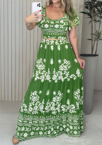 Women Holidays Casual Print Short Sleeve T-Shirt Top And Skirt Two-Piece Set