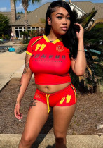 Women summer casual sports crop top and shorts two-piece set Women summer casual sports crop top and shorts two-piece set
