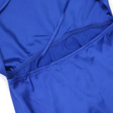 Women split backless maxi dress