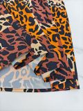 Women Print Holidays Casual Suspender Sleeve Leopard Print Dress