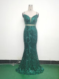 Women beaded cross Lace-Up hollow Patchwork Formal Party evening dress