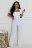 Women Elegant Scarf Short Sleeve Wide Leg Jumpsuit
