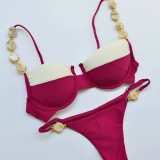 Women Sexy Contrast Bikini Swimsuit Two Pieces