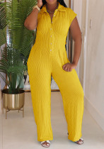Women Summer Turndown Collar Sleeveless Jumpsuit Women Summer Turndown Collar Sleeveless Jumpsuit