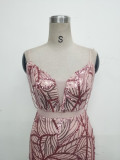 Women beaded cross Lace-Up hollow Patchwork Formal Party evening dress