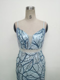 Women beaded cross Lace-Up hollow Patchwork Formal Party evening dress