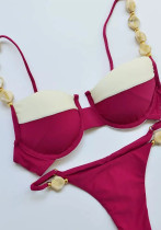 Women Sexy Contrast Bikini Swimsuit Two Pieces