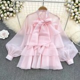 Luxury Women's Spring Elegant Chic Sweet Long-Sleeve Chiffon Blouse