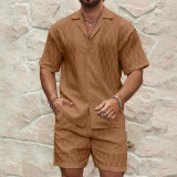 Summer Casual Men's Shirt & Shorts Set