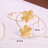 Metal Flower Open Arm Ring Adjustable Bracelet