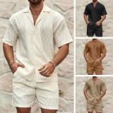 Summer Casual Men's Shirt & Shorts Set
