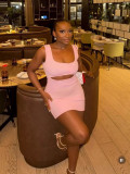 African Summer Women's Sexy Elastic Hollow Sleeveless Bodycon Dress