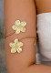 Metal Flower Open Arm Ring Adjustable Bracelet