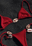 Sexy Conch-Embellished Two-Piece Bikini Set
