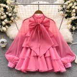 Luxury Women's Spring Elegant Chic Sweet Long-Sleeve Chiffon Blouse