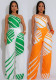 Fashion Women's Summer Casual Low-Back Slash-Shoulder Striped Jumpsuit