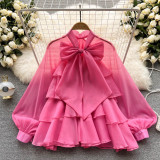 Luxury Women's Spring Elegant Chic Sweet Long-Sleeve Chiffon Blouse