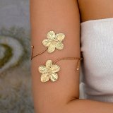 Metal Flower Open Arm Ring Adjustable Bracelet