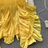 Irregular Ruffled Long-Sleeve Chiffon Blouse Autumn Loose Shirt