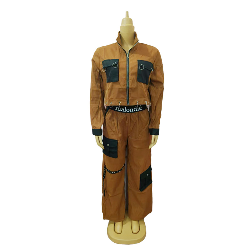 African Women Top and Cargo trousers Casual Two Piece Set