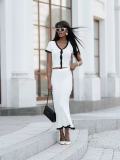 Women spring and summer elegant top and skirt two piece set