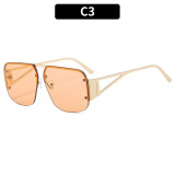 Women metal half-frame sunglasses