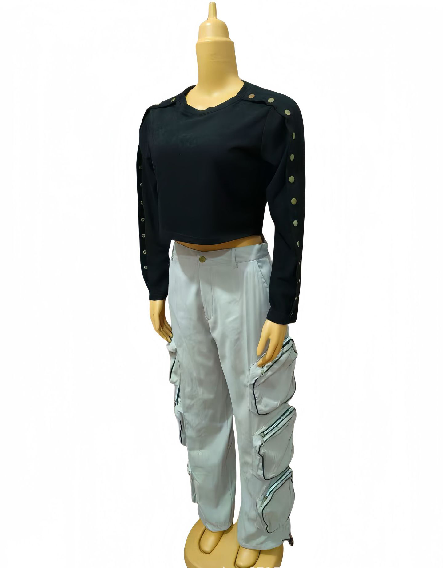 African Women Top and Cargo trousers Casual Two Piece Set