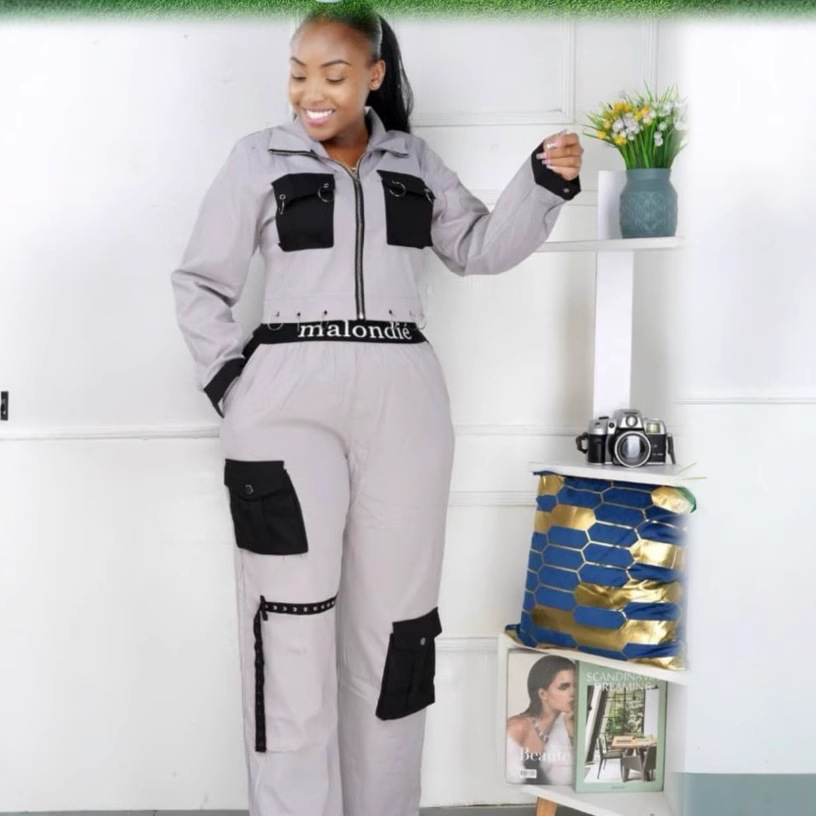 African Women Top and Cargo trousers Casual Two Piece Set