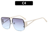 Women metal half-frame sunglasses