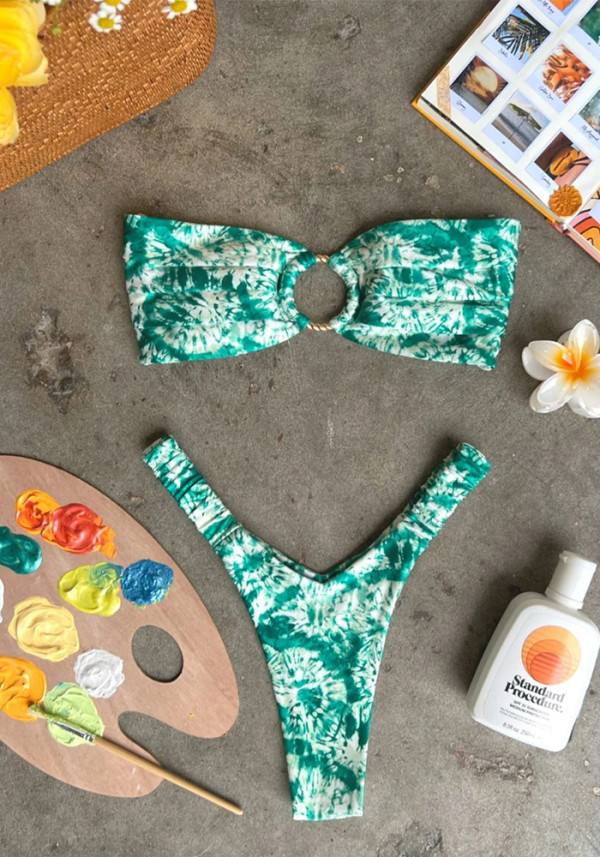 Women printed bikini swimwear  Two Piece Set