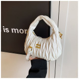 Women pleated cloud bag crossbody handbag single shoulder crescent bag