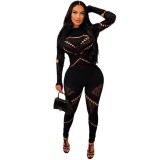 Women autumn long-sleeved hollow sexy Jumpsuit