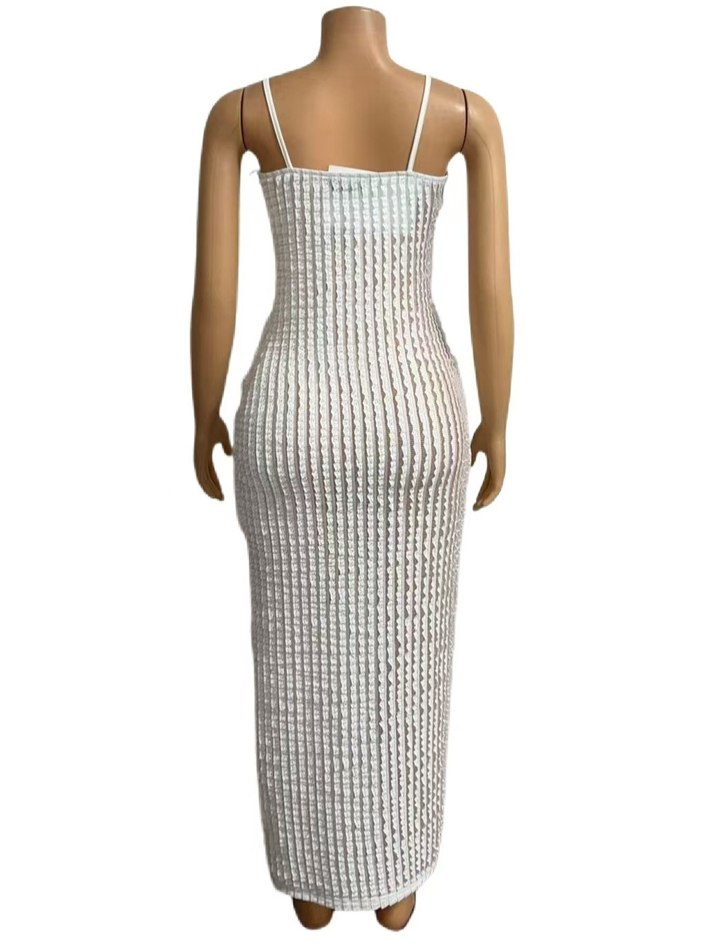 Women Soid Strapless Sling Sexy Hollow Dress