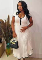 Women spring and summer elegant top and skirt two piece set