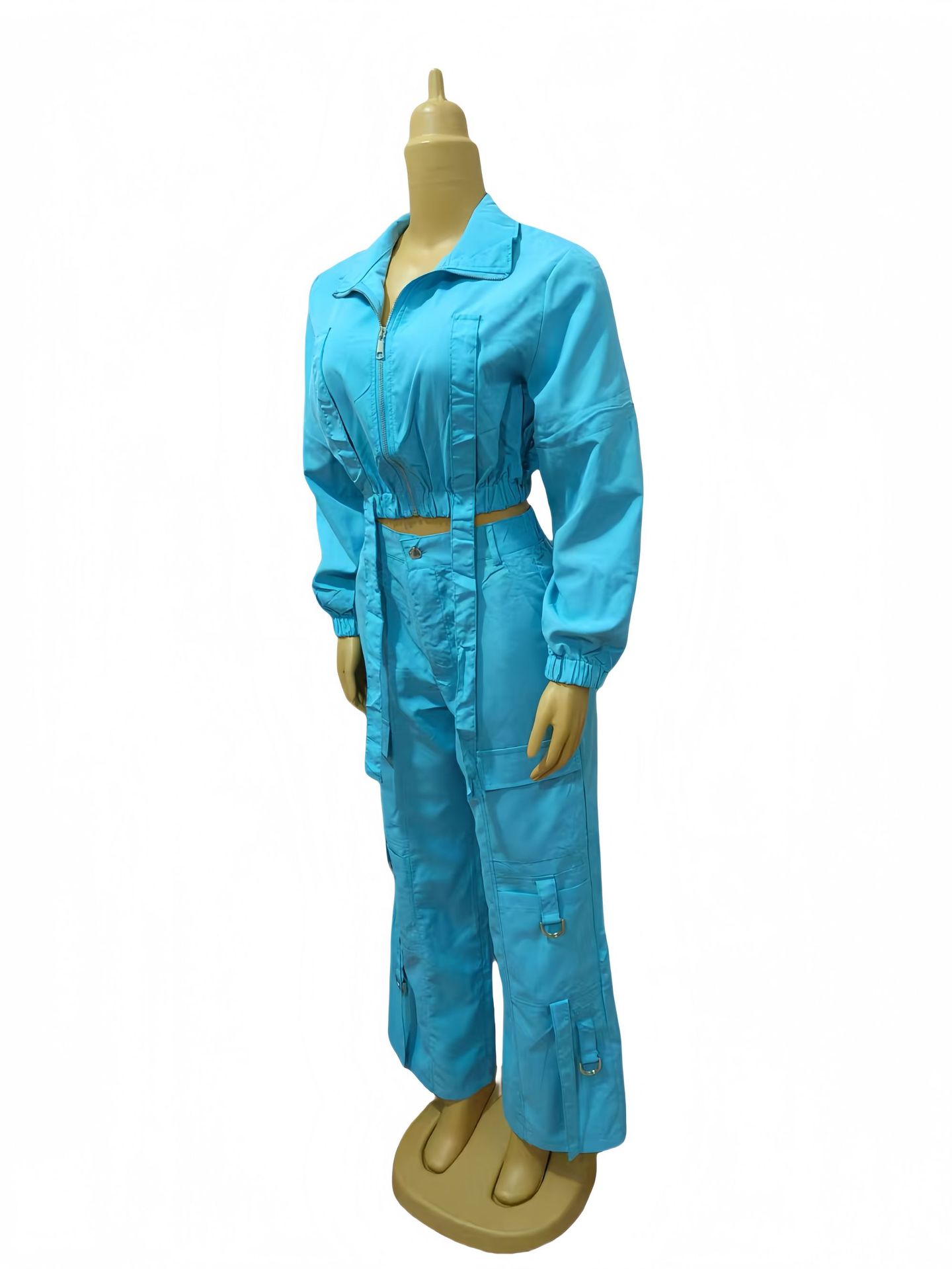 African Women Soid Casual Top and trousers Two Piece Set
