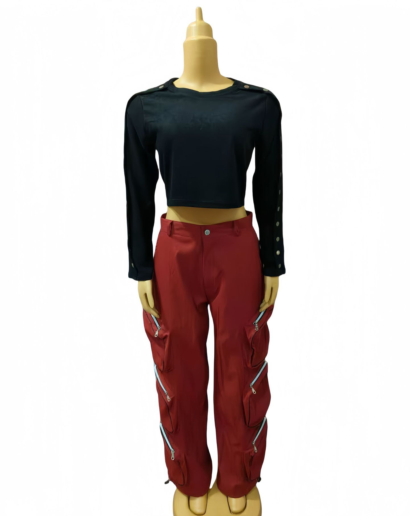 African Women Top and Cargo trousers Casual Two Piece Set