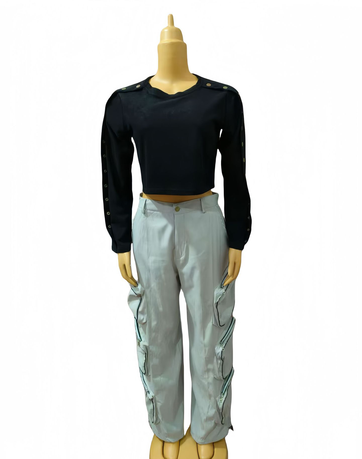 African Women Top and Cargo trousers Casual Two Piece Set