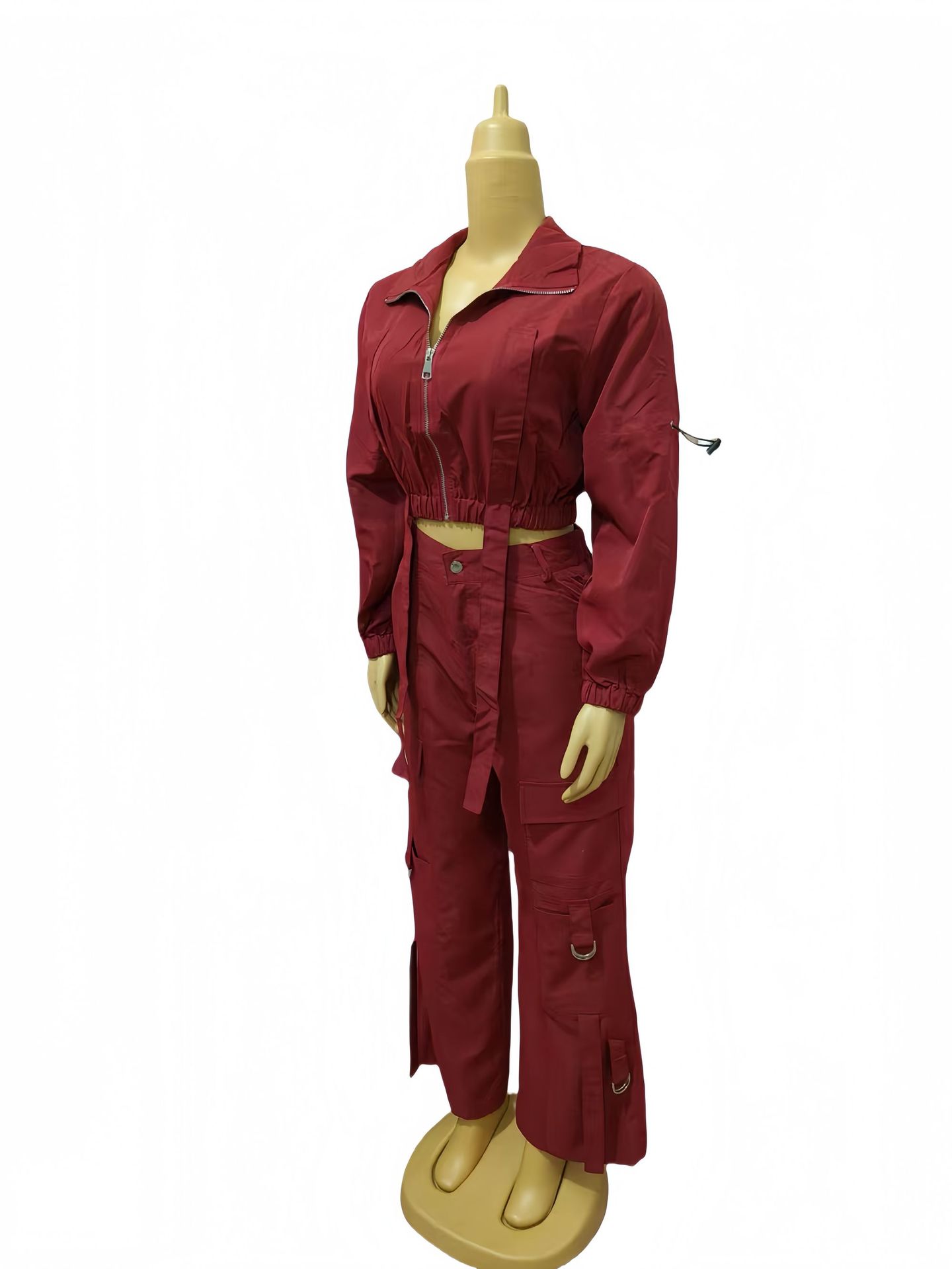 African Women Soid Casual Top and trousers Two Piece Set