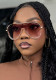 Women one-piece large frame frog mirror hollow sun protection sunglasses