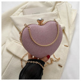 Women Heart Print chain handbag single shoulder crossbody small bag