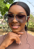 Women metal half-frame sunglasses