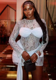 African Women Sexy Lace Patchwork Hollow Dress