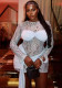African Women Sexy Lace Patchwork Hollow Dress
