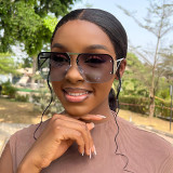 Women metal half-frame sunglasses