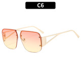 Women metal half-frame sunglasses