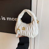 Women pleated cloud bag crossbody handbag single shoulder crescent bag