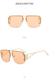 Women metal half-frame sunglasses