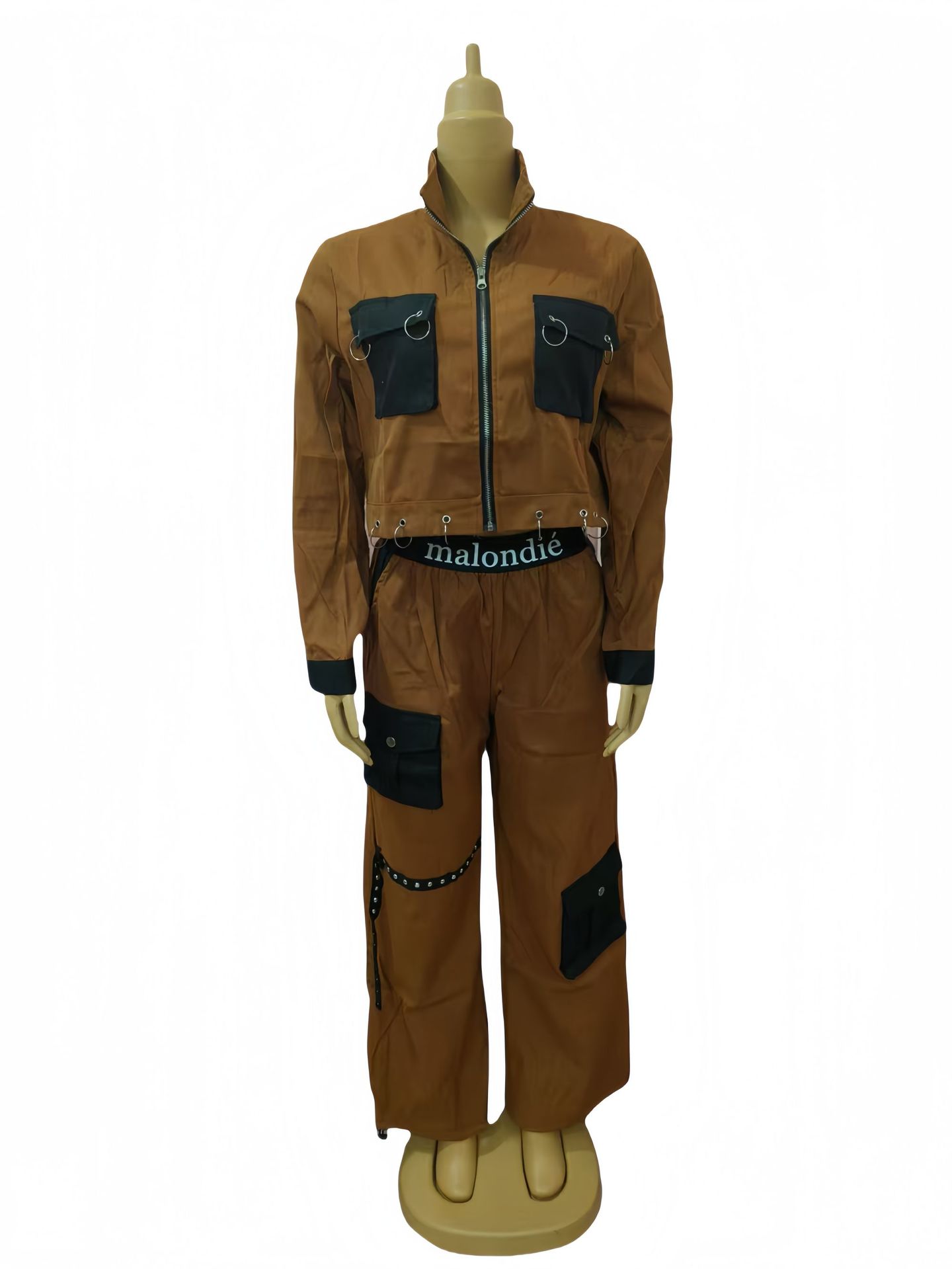 African Women Top and Cargo trousers Casual Two Piece Set