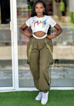 Plus Size African Women Top and trousers Two Piece Set